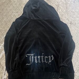 Juicy Couture Black Velour Jacket with Rhinestone Detail